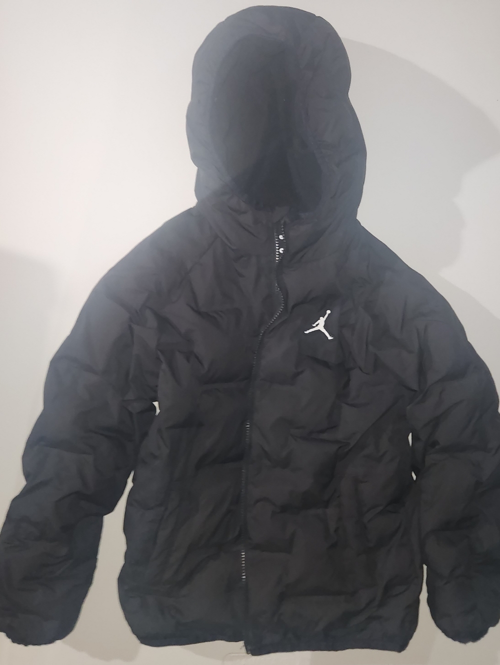 Jordan Welded Black Puffer Hooded Jacket Size Medium